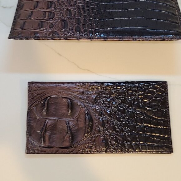 Brahmin Vintage trifold checkbook wallet in Cocoa Melbourne EUC - Picture 7 of 8